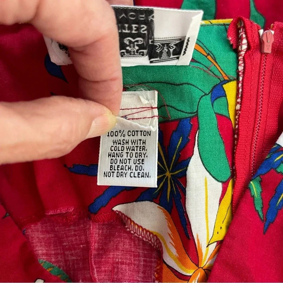 Vintage Y2K Act 1 sz 14 Tropical Floral Sleeveless Midi Fit and Flare Dress - Picture 11 of 13